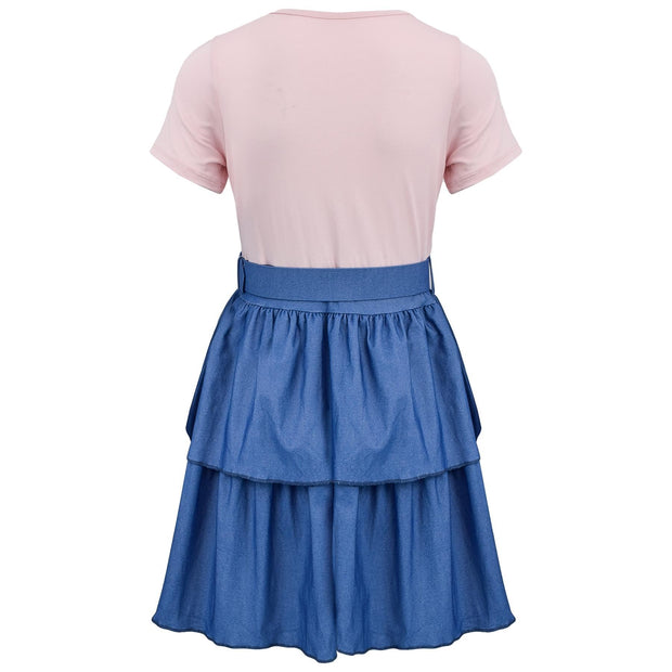 Kids Girls Summer Dress Casual Ruffle Party Dress Age 2-14