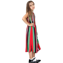 Kids Girls Maxi Dress Sleeveless Printed Party Fashion Summer Long Skater Dress