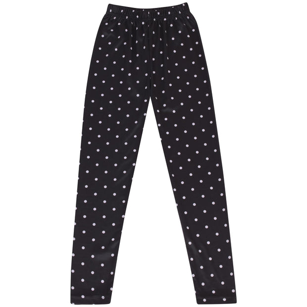 A2Z 4 Kids Girls Legging Spotty Print Black Soft Comfortable Stretchy Party Fashion Legging Pants Age 5-6, 7-8, 9-10, 11-12 & 13 years - A2Z 4 Kids