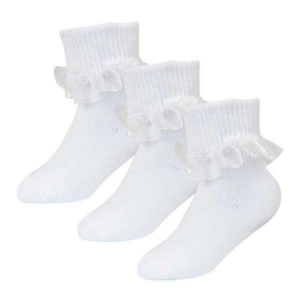 Infant Toddler Baby Girls Lace Frilly Socks Pack of 3 Kids Newborn Socks