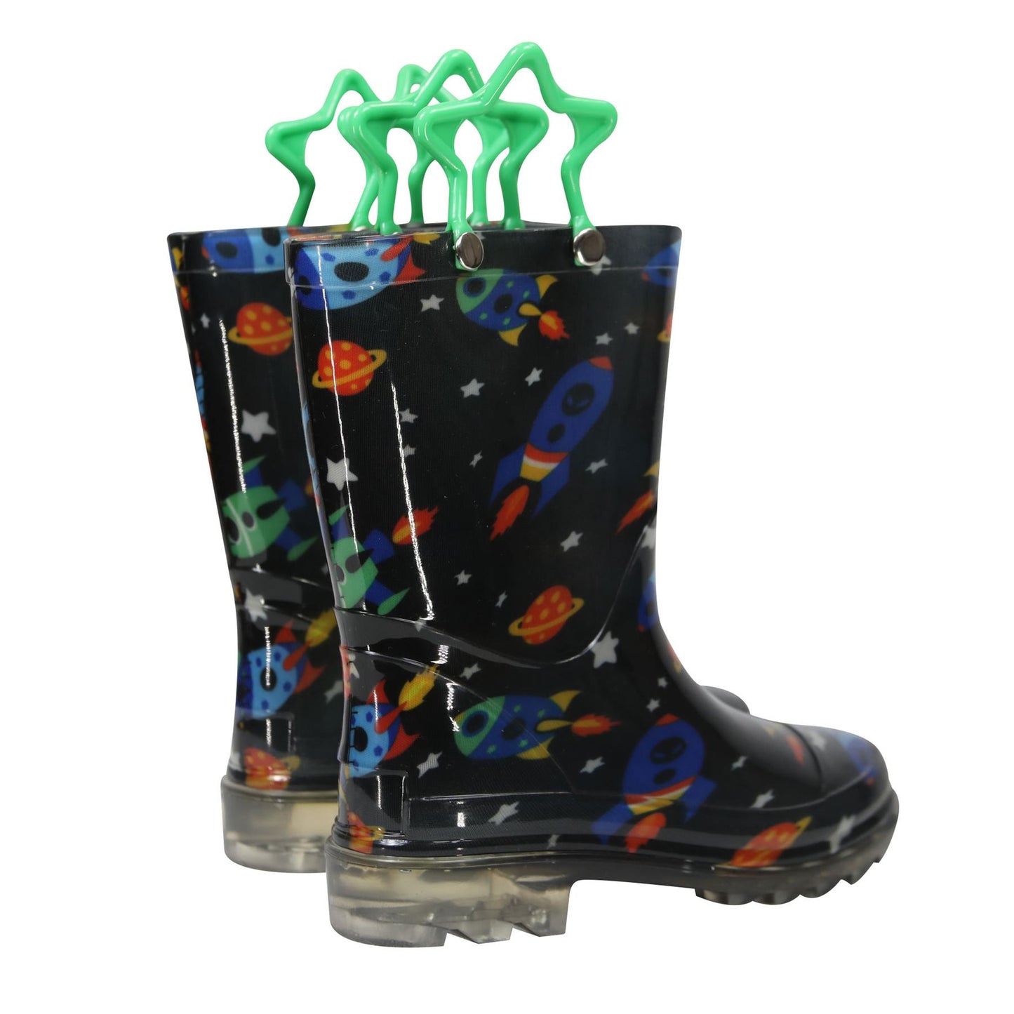 A2Z 4 Kids Boys Girls Wellington Boots Space Rocket Wellies PVC Waterproof Shoes