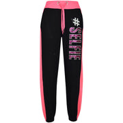 A2Z 4 Kids #SELFIE Tracksuit Sequin Embroidered Black & Neon Pink Hoodie with Jogger Sweatpants Sports Casual Fashion Activewear Set Girls Boys Childrens Age 5-13 years