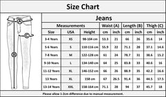 Girls Stretchy Jeans Kids Roses Print Denim Pants Trousers Jeggings 5-13 Years