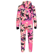 Kids Boys Girls Unisex Onesie Super Soft Fleece Hooded Zip Up Jumpsuit Loungewear Costume