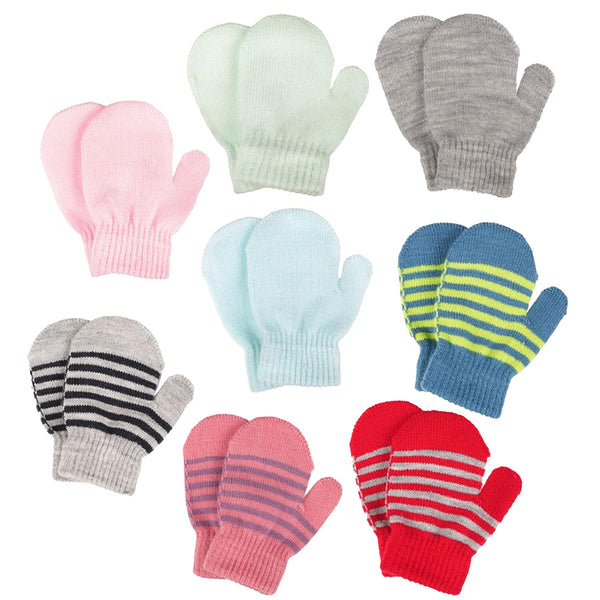 Baby 4 Pack Mittens Winter Warm Gloves One Size Fit Full Finger Knitted Mittens