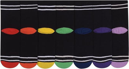 Boys Girls 7 Days Week Socks Cotton Rich Plain Ankle Colourful Heal Toes Socks