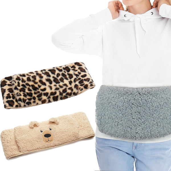 A2Z Hot Water Bottle 1 Litre Wearable Waist Plush Fleece Cover Hot Water Bag