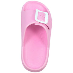 A2Z Girls Teens Open Toe Knitted Effect Lightweight Flat Ladies Walking Sliders