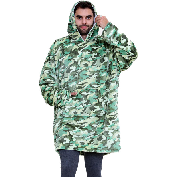 A2Z Unisex Mens Ladies Oversized Kangaroo Pocket Hooded Animal Wearable Blanket
