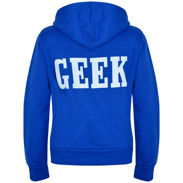 Kids Boys Girls Unisex Jackets Geek Print Fleece Zipper Hooded Hoodie Top Jacket