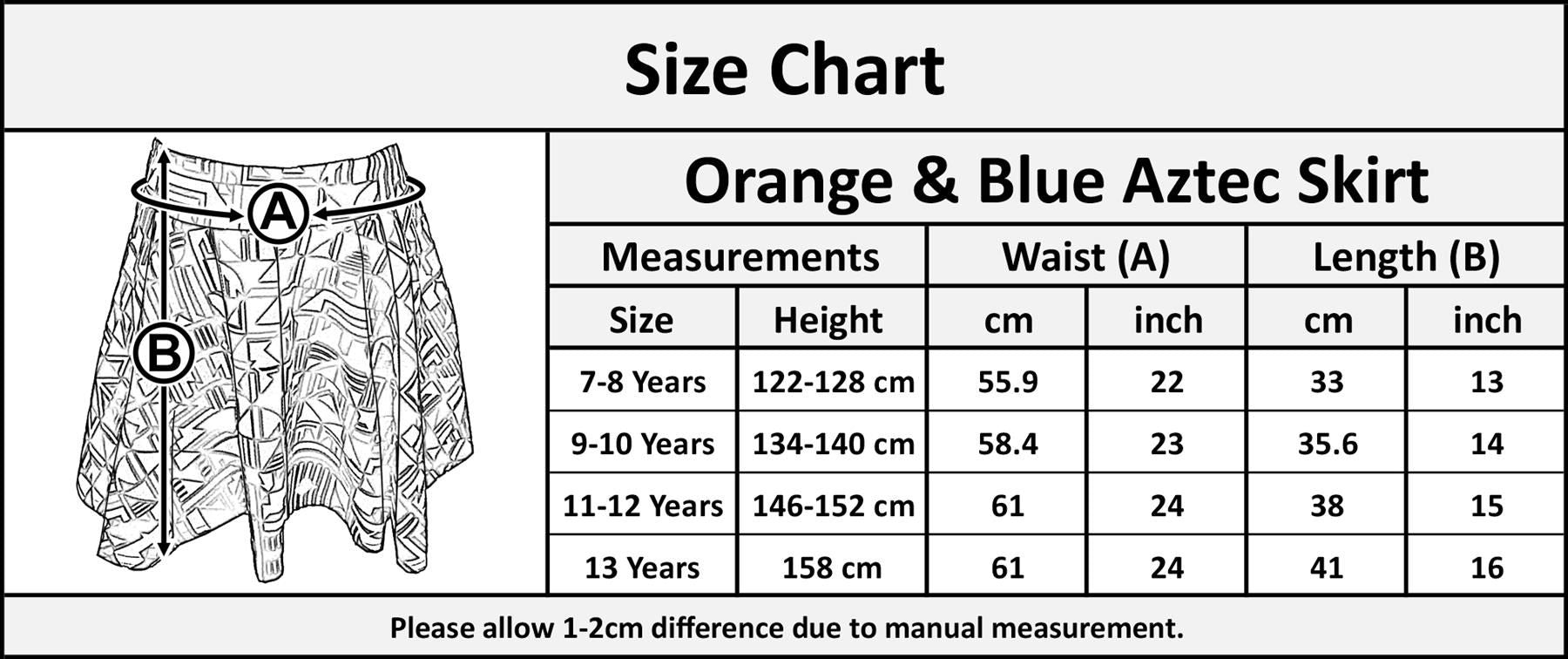 Kids Girls Orange & Blue Aztec Print Skater Skirt Midi Dress Crop Top Legging