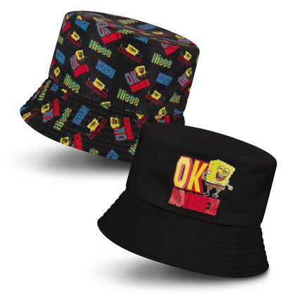 Kids Character Spongebob Reversible Bucket Hat Festival Beach Sun Hat 8-12 Years