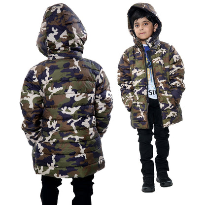 Kids Camo Puffer Coat Hooded Jacket New Detachable Hood Boys Age 3-13 yrs