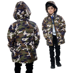 Kids Camo Puffer Coat Hooded Jacket New Detachable Hood Boys Age 3-13 yrs