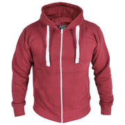 Mens Fleece Plain Zipper Hooded Long Sleeve Sweatshirt For Adults S-4XL