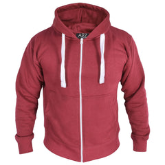 Mens Fleece Plain Zipper Hooded Long Sleeve Sweatshirt For Adults S-4XL