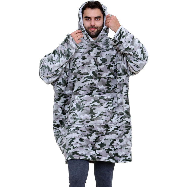 A2Z Unisex Mens Ladies Oversized Kangaroo Pocket Hooded Animal Wearable Blanket