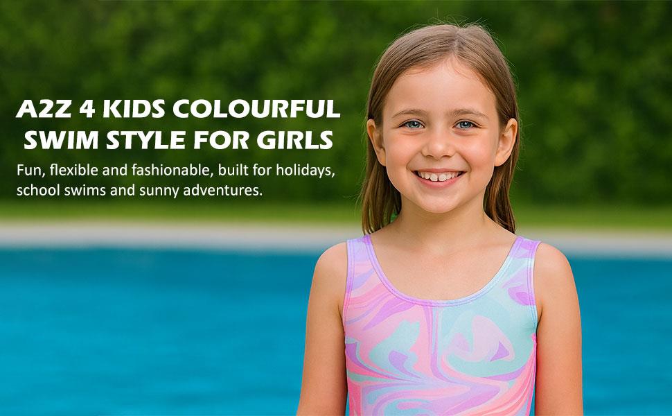 A2Z 4 Kids Girls Swimming Costume One Piece UPF 50+ UV Sun Protection Swimsuit
