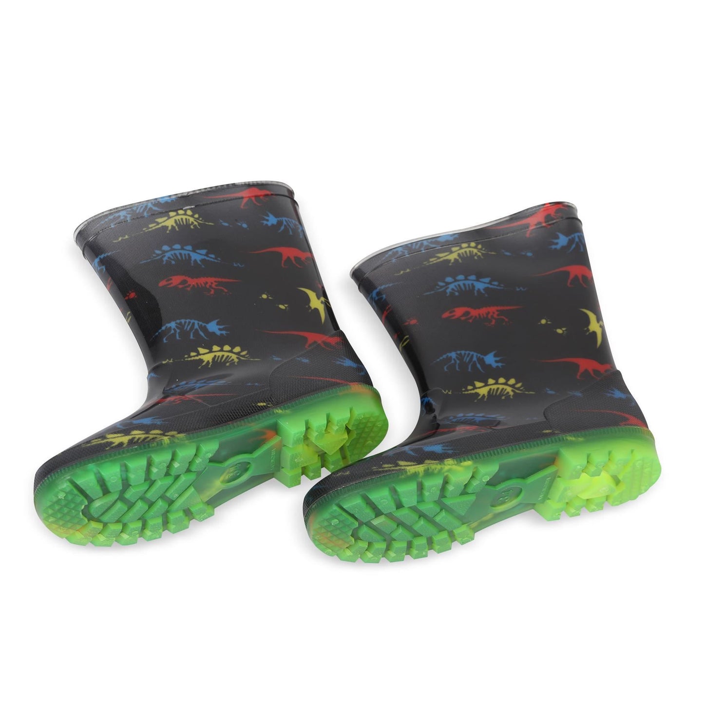 A2Z 4 kids Boys Girls Dinosaur Print Light Up Wellington Boots PVC Rain Wellies