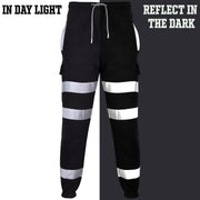 A2Z High Visibility Safe Work Pants Reflective Sweatpants Hi Vis Viz Cargo Joggers Slim Fit Jogging Bottoms Casual Trousers Workout Safety Trouser For Men's Small Medium Large XL 2XL 3XL 4XL - A2Z 4 Kids