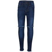 Kids Girls Stretchy Ripped Jeans Denim Skinny Fashion Frayed Pant Jegging 3-13 Y