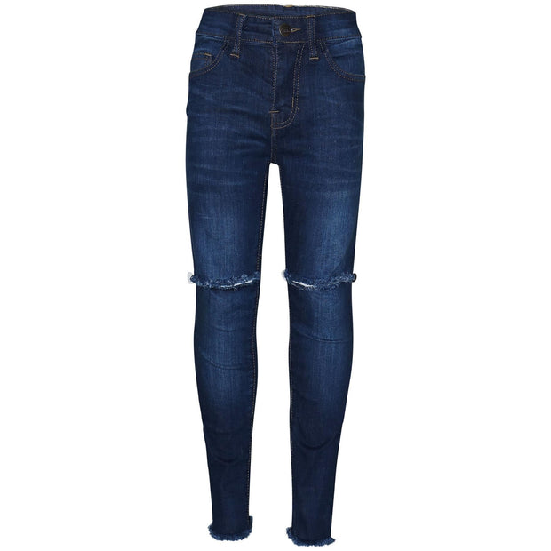 Kids Girls Stretchy Ripped Jeans Denim Skinny Fashion Frayed Pant Jegging 3-13 Y