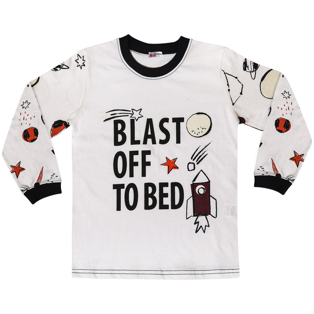 Kids Girls Blast Off To Bed Print Pyjamas Set - A2Z 4 Kids