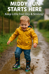 A2Z 4 kids Boys Girls Dinosaur Print Light Up Wellington Boots PVC Rain Wellies