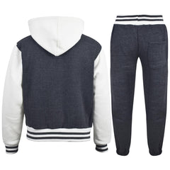 Kids Baseball Tracksuit Hooded Jacket With Joggers R Fashion FOX Varsity Style