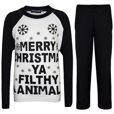 A2Z 4 Kids Girls Boys PJS Merry Christmas Ya Filthy Animal Print Black Christmas Pajamas Set Age 2 3 4 5 6 7 8 9 10 11 12 13 Years