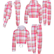 Kids Tie Dye Tracksuit Gym Cropped Hoodie Sweatpants Cord Set Girls Age 5-13