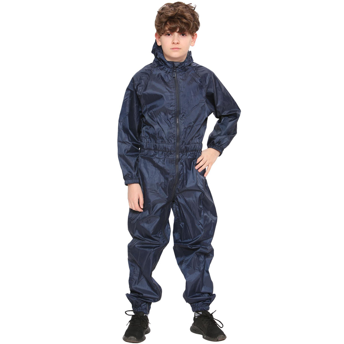 Girls Boys Raincoat Kids Puddle Suit All in One Waterproof Hooded Rainsuit