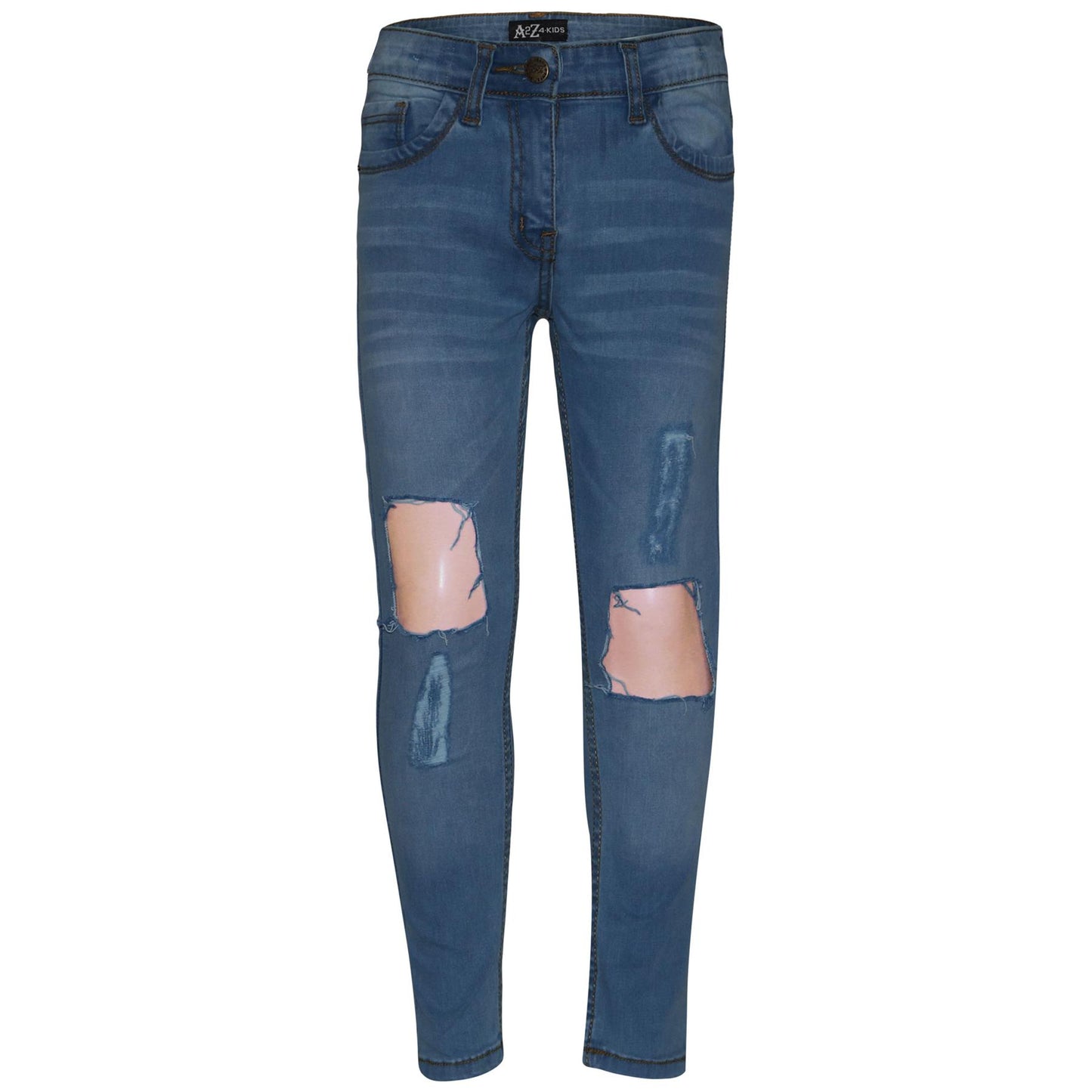 Kids Girls Skinny Ripped Jeans Denim Stretchy Fashion Pants Jeggings 5-13 Years