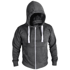 Mens Fleece Plain Zipper Hooded Long Sleeve Sweatshirt For Adults S-4XL