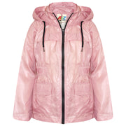 A2Z 4 Kids Raincoat Jackets Baby Pink Windbreaker Waterproof Parka Shower Resistant Hooded Raincoat Childrens Girls Age 5-13 Years