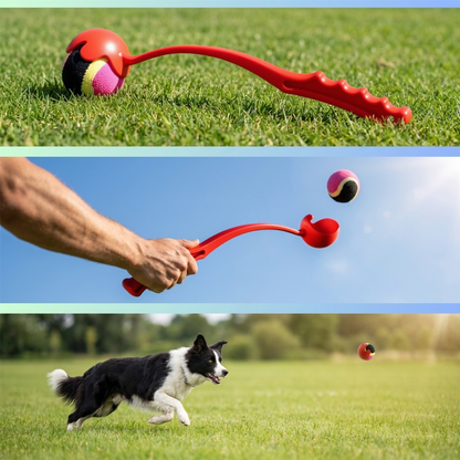 A2Z Medium Dog Ball Thrower With Tennis Ball Lightweight Fetch Launcher