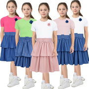 Kids Girls Summer Dress Casual Ruffle Party Dress Age 2-14