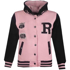 Kids Baseball Hooded R Fashion NYC/FOX Jacket Long Sleeve Coat Girls Boys 2-13Yr