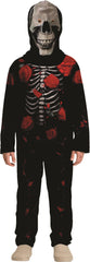 A2Z 4 Kids Boys Girls Rose Skeleton Halloween Costume Fancy Dress with Hooded