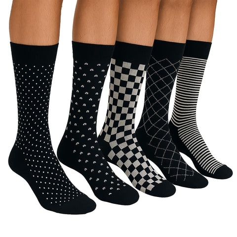 A2Z Mens Socks Pack of 5 Exquisite Elegance Cotton Rich Soft Gift Box Set Socks
