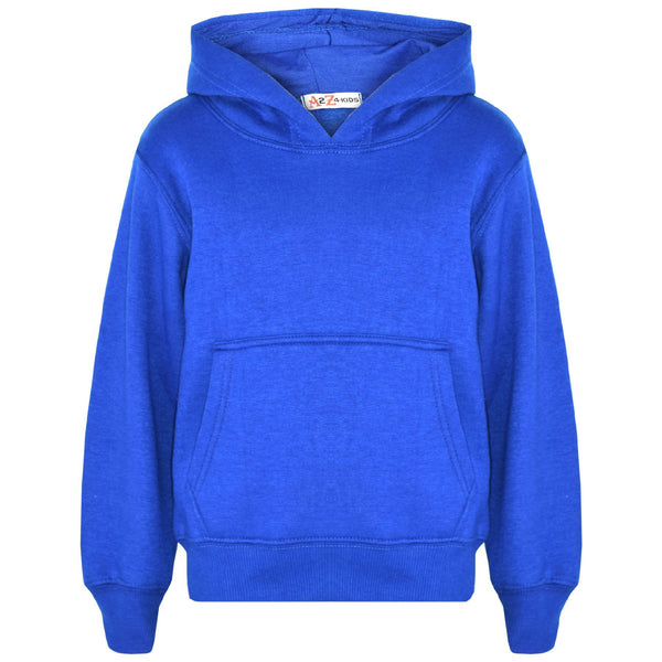 A2Z 4 Kids Girls Boys Sweat Shirt Tops Designer's Casual Plain Royal Blue Pullover Sweatshirt Fleece Hooded Jumper Coats New Age 2 3 4 5 6 7 8 9 10 11 12 13 Years
