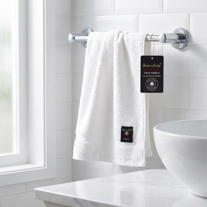 A2Z Hotel Quality Face Towel White 100 Percent Pure Cotton Soft Absorbent