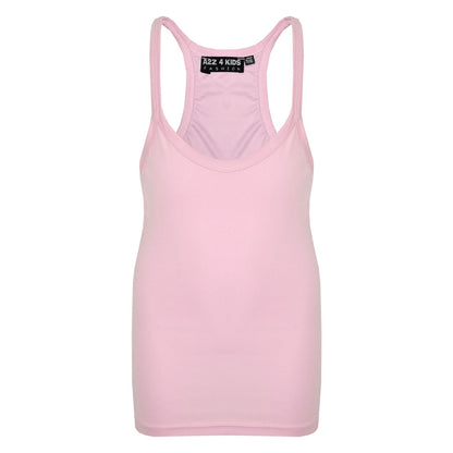 Kids Girls Childrens Vest Top Tank Top Fitted Age 5-6, 7-8, 9-10, 11-12,13 Years