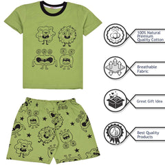 Kids Girls Boys Monster Pyjamas PJs 2 Piece Cotton Set Lounge Suit Age 5-13 Year