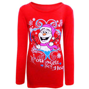 New Kids Girls Christmas T Shirt Freaky Snowman "You Melt My Heart" Fashion Top