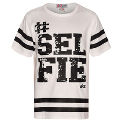Girls Top Kids Designer's #Selfie Fashion T Shirt Top & Legging Set 7-13 Years