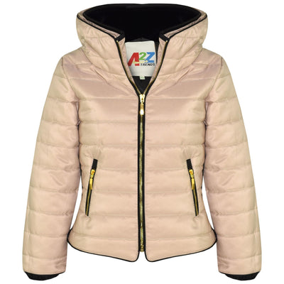 A2Z 4 Kids Girls Jacket Kids Stylish Padded Silver Puffer Bubble Fur Collar Quilted Warm Thick Coat Jackets Age 3 4 5 6 7 8 9 10 11 12 13 Years