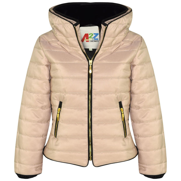 A2Z 4 Kids Girls Jacket Kids Stylish Padded Silver Puffer Bubble Fur Collar Quilted Warm Thick Coat Jackets Age 3 4 5 6 7 8 9 10 11 12 13 Years