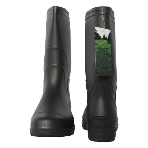 A2Z Mens Waterproof PVC Rainboot Durable Anti-Slip Dark Grey Wellies for Outdoor