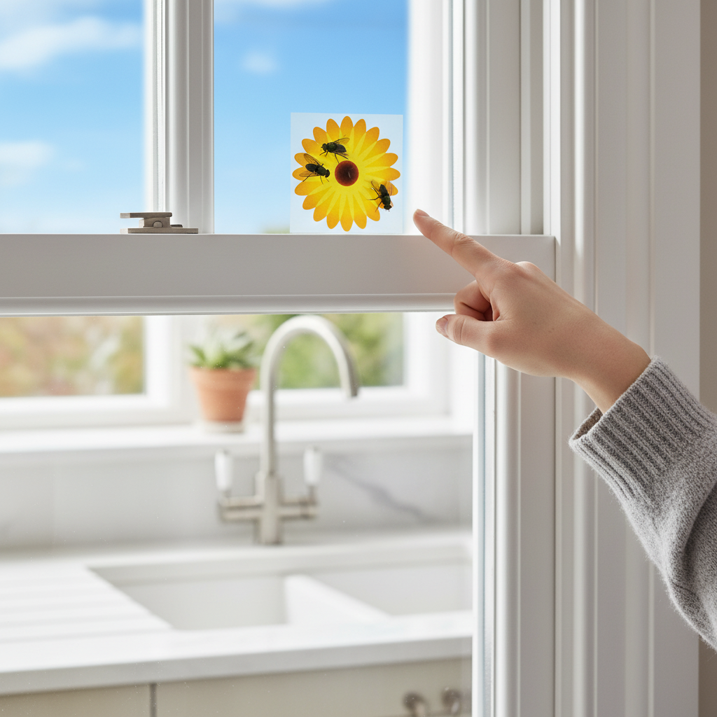A2Z Window Sticker Fly Traps Pack of 3 Non Toxic Sticky Fly Catcher Stickers